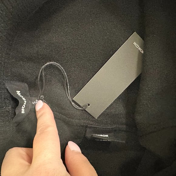 MONROW Black Cashmere Blend Wide Leg Sweatpants Small NEW - Picture 3 of 4